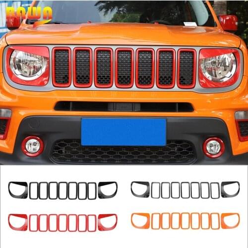 BAWA Car Front Grille Decoration Stickers Headlight Lamp Protect Cover For Jeep Liberty 2019 2020 2021 Accessories For Liberty