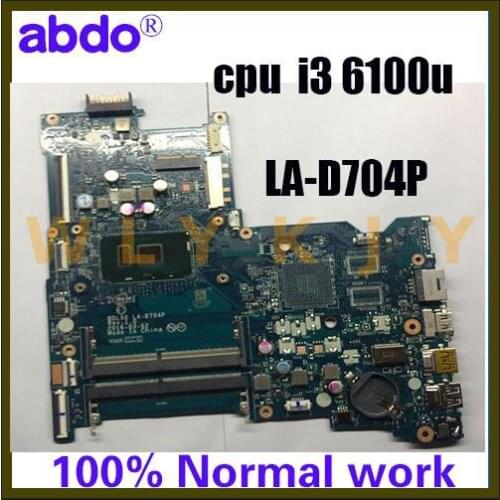 For HP 15-AY 15-AC 250 G5 BDL50 LA-D704P laptop motherboard CPU I3 6100U DDR4 1854939-601 de 854939-001 00% Test OK