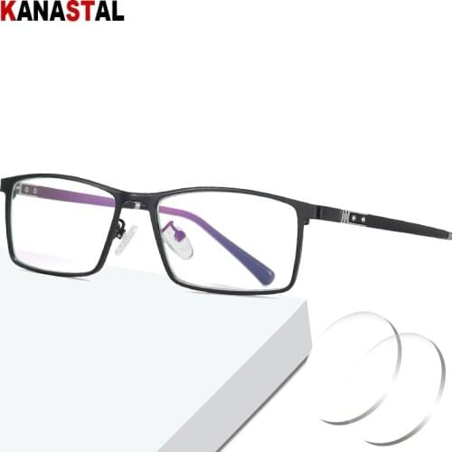 Men Anti Blue Light Blocking Glasses TR90 Metal Square Frame Women Prescription Computer Glasses Myopia Hyperopia ReadingEyewear