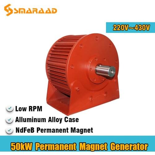 Factory price Low Speed 50kw 220V 380V Gearless Permanent Magnet Generator AC Alternators Use For Wind Turbine Water Turbine