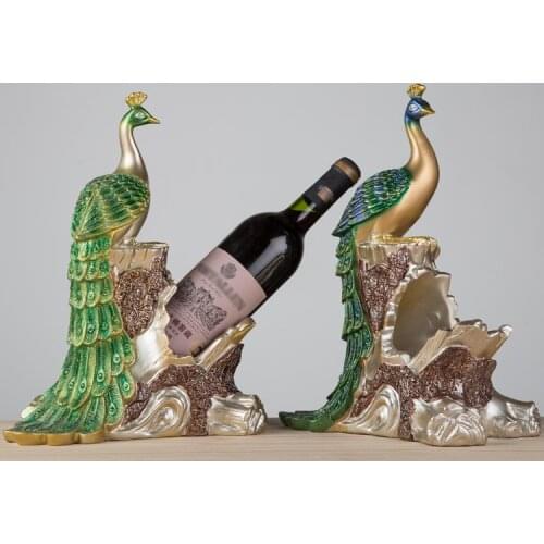 Creative peacock wine wine rack, resin crafts, business gifts, gift decorations