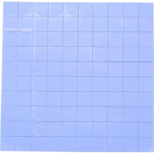 Hot 100x 10x10x1mm silicone thermal pad for conductive heat sink Insulation Pate, Blue
