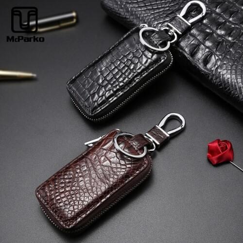 McParko Genuine Leather Crocodile Car Key Holder Men Luxury Car Key organizer Case Black Brown Super Good Key Holder