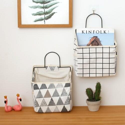 Washable Kraft Paper Nordic Storage Bag Sweet Nature Plants Flower Container Food Sundries Book Storage Bags Organizer for Home
