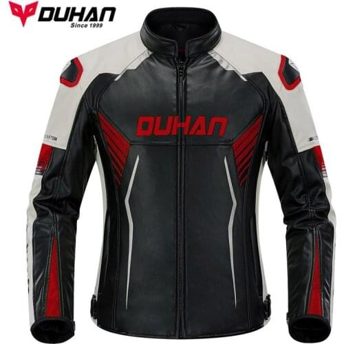 Mans DUHAN Motocross Motorcycle Jerseys Jacket PU Leather Motorcycle jackets windproof warmth Couple Moto riding Bomber jacket