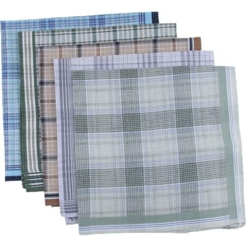 Pack of 5pcs Mens Handkerchiefs 100 % Cotton Premium Pocket Square Hankies Wedding Party Gift