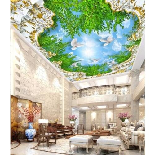 Custom stereo European blue sky zenith mural papel de parede,hotel coffee shop bar living room sofa TV wall bedroom wallpaper
