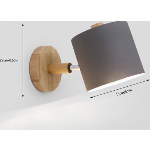 Nordic wall lamp Creative macaron Solid wood Bedside wall light Corridor aisle wall sconce LED E27 bulb Easy to install 85-265v
