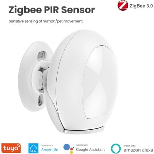 Tuya ZigBee PIR Motion Sensor Infrared Passive Detection Security Alarm System Detector Remote Works With Alexa Google Home