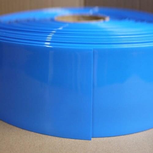 Width 308mm PVC Heat Shrink Tube Dia 196mm Lithium Battery Insulated Film Wrap Protection Case Pack Wire Cable Sleeve Blue