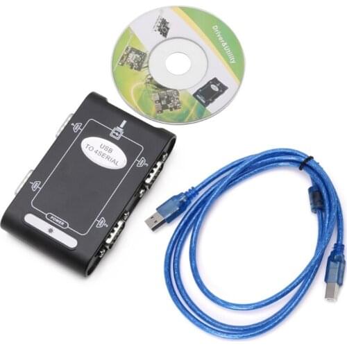 9pin USB 2.0 to 4 ports RS232 Serial DB9 COM Controller Connectors Adapter Hub-mouse pad