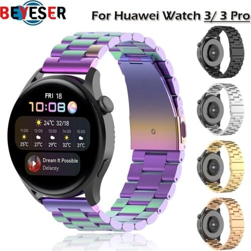 Strap For Huawei Watch 3 3 Pro Stainless Steel band Bracelet for For Huawei Watch GT2/GT/GT 2E Smart watch Wriststraps Watchband