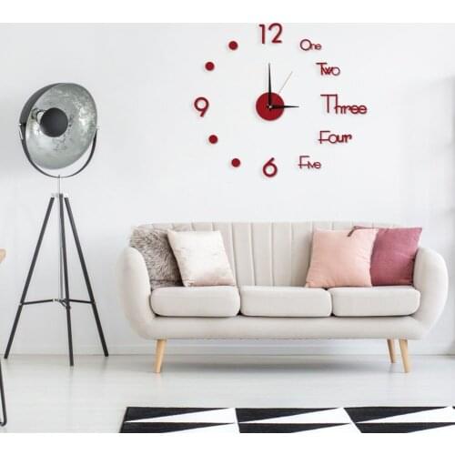 Modern 3D Acrylic Mirror Wall Clock Stickers Quartz Needle Removable DIY Art Wall Mounted Clock For Home Living Room Decoration
