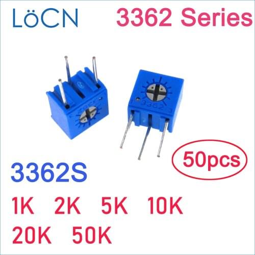 3362S 1K 2K 5K 10K 20K 50K Trim Pot Trimmer Potentiometer 3362 3362S-1-102 3362S-1-202 3362S-1-502 precise Variable 50PCS
