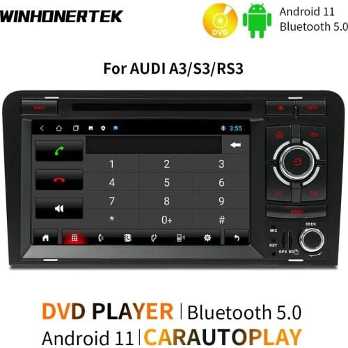 WINHONGTEK 4K Car Audio video Radio RDS GPS 2 Din Car DVD/CD Player 1080P For Audi A3/S3/RS3 2003-2012 7Inch MP4 player