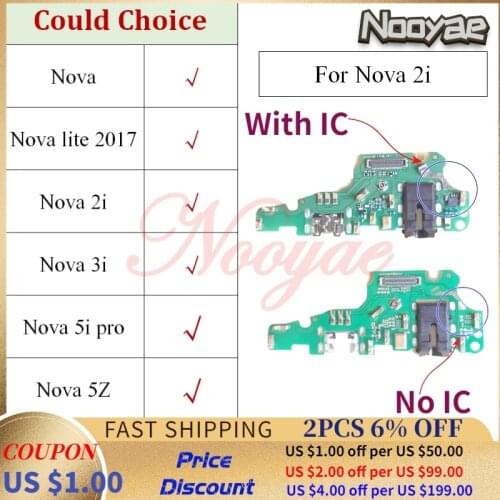 For Huawei Nova 2i 3i 5i 5Z Pro Lite 2017 USB Charger Port Charging Dock Plug Flex Cable Microphone Mic Board +track