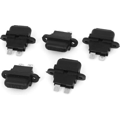 X Autohaux Car Auto Black Plastic Shell Female Ato Fuse Holder 40A 5 Pcs