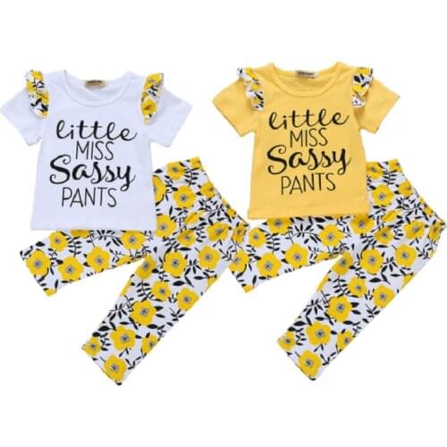 Newborn Infant Baby Girl Clothes 2020 Spring Little Miss Sassy Pants Outfit Romper+Pants+Headband 3PCS Sets