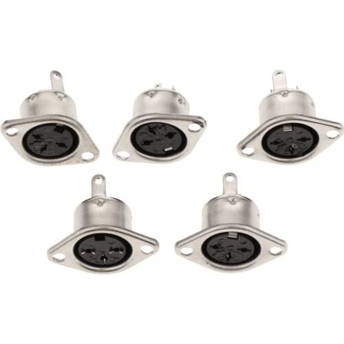 5x DIN Jack Mini Pin Female Plug Audio Wire Connector for DIY Keyboard/Mouse