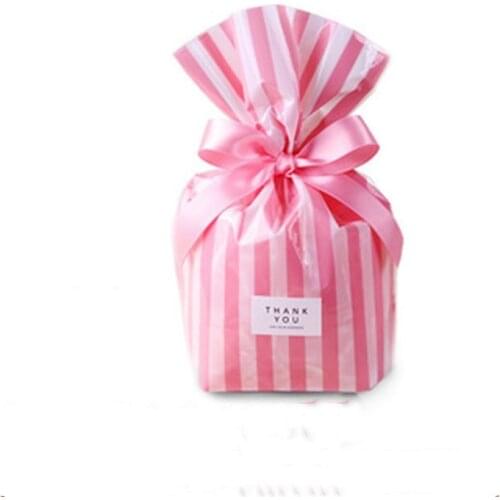 50pcs 14*20cm Big Color printing vertical bar Plastic Bags Candy Cookie Biscuit bread baking Packing Wedding Party Gift bag