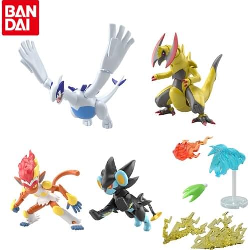 Bandai Pokemon SHODO 6 Series Assembly Model Lugia Haxorus Infernape Luxray Anime Action Figures Collectible Model Toys for Kids