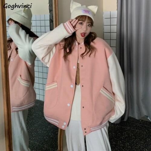 Basic Jackets Women Plus Velvet Patchwork Pockets O-neck Korean Preppy Students Leisure Hip Hop Lovely Girls Trendy All-match