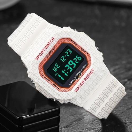 SANDA Brand Woman LED Digital Stopwatch Watch Fashion Black Ladies Electronic Clock Sports Womens Wrist Watches 30M Waterproof