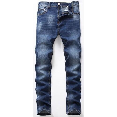 Mens Jeans Classic Retro Nostalgia Straight Denim Pants Men Plus Size 28-42 Men Long Pants Loose Straight Trousers