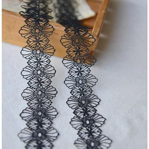 5 Meters/lot 4cm Width Polyester Lace Trim Sewing Material Lace Accessories High Quality Black Lace Fabric Ribbon