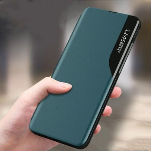 Leather Smart Window View Flip Magnet Case For Xiaomi Redmi Note 8 2021 Magnetic Holder Flip Coque