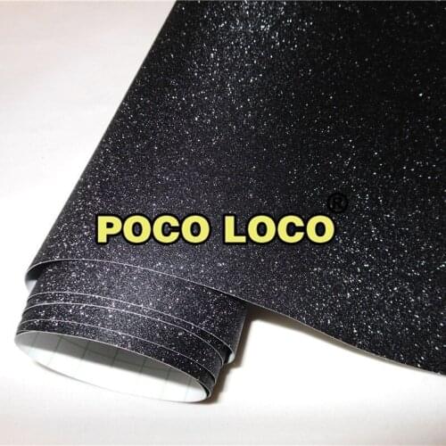 Matte Black Glitter Frosted Sparkle Diamond Sandy Vinyl Car Wrap Sheet Sticker DIY Fit Car SUV Truck Van Interior Exterior