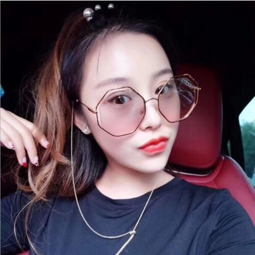 Fashion Hexagon Sunglasses Women Brand Luxury 2018 Gradient Lens Sun Glasses For Women Square Oversized Shades Female UV 1446R