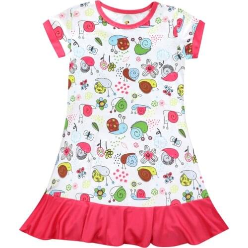 Newest Fashion Baby Girls Cute Cartoon Night Dress Pijamas Print Nightgowns Girls Summer Soft Comfortable Sleeping Dress