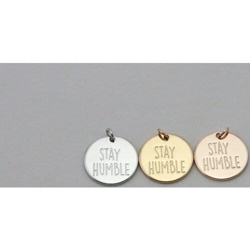 New Design Women Jewelry STAY HUMBLE Engraved Charm Pendant Jewelry Accessories