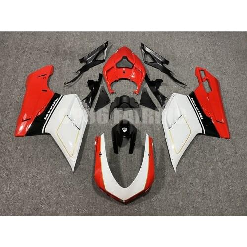 New ABS Whole Motorcycle Fairings Kit Fit Bodywork For Ducati 848 1098 1198 2007-2011 Plastic Kit Injection Red White ZXMT