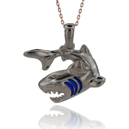 Shark Necklace 925 Sterling Silver Sea Animal Ocean Charm Bridesmade Nautical Gift