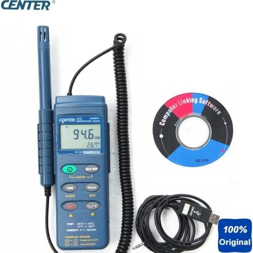 Portable Humidity Temperature Meter Triple Display PC Interface 16000 Records Datalogger CENTER-313