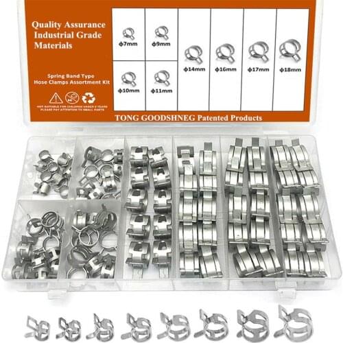 Spring Band Type Fuel/Silicone Vacuum Hose Pipe Clamp,7mm-18mm Low Pressure Air Clip Clamp 7mm 9mm 10mm 11mm 14mm 16mm 17mm 18mm