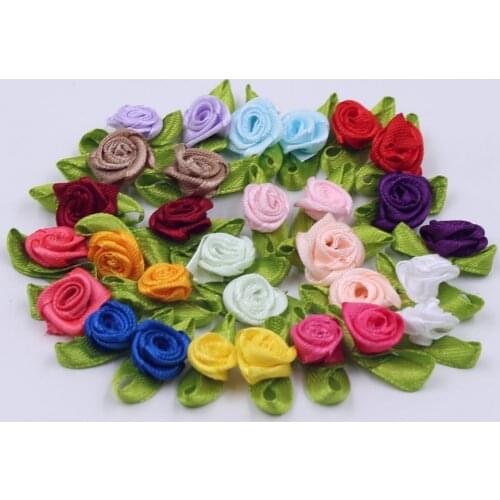50Pcs 2CM Silk Bow-Knot Mini Rosette For Home Wedding Party Ribbon Birthday Cake Decorations Scrapbooking DIY Crafts Supplies