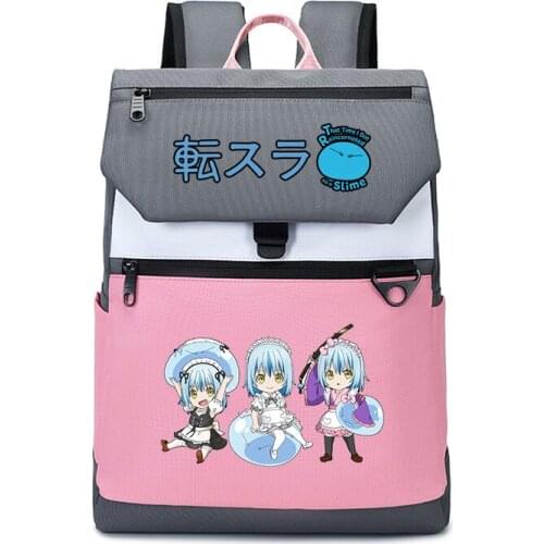 That Time I Got Reincarnated as a Slime Oxford School Bags Girls Pink Bookbag Kawaii Laptop Backpack Cartoon Travel Bagpack