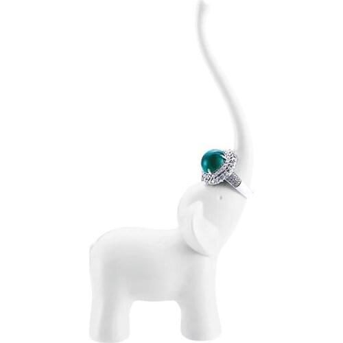 Nordic Simulated Animal Shape Ring Holder Creative Elephant Design Jewelry Ring Display Desk Decoration For Home Wedding Party