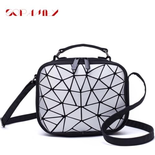 New Geometry Small Shoulder Bag For Women Messenger Bags Folding Ladies PU Leather Handbag Purse Female Crossbody Bag Women