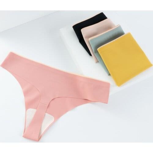 Panties Women Underwear Seamless Female Lingerie Thong Solid Color Simplicity T Back Female Ice Silk Quick-drying G String
