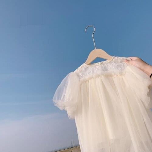 Spring Summer Kids Party Wedding Dresses For Girls Puff Sleeve Childrens Princess Dress Ball Gown Baby Toddler Girl Clothes