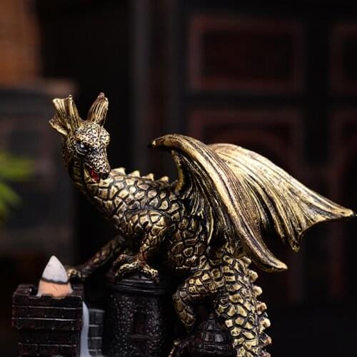 Vintage burner incense holder burner dinosaur fly Dragon Incense Holders Back-flow Waterfall Back Flow Smoke Pools pottery ceram