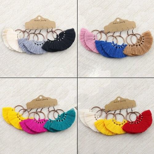 Vintage Bohemian Handmade Earrings For Women Colorful Tassel Earrings Boho Style Jewelry Bridal Silk Fringed Long Earrinngs