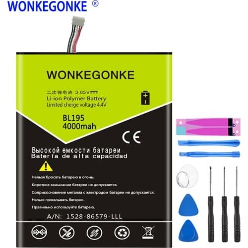 WONKEGONKE BL195 mobile phone battery for Lenovo A2107 A2207 L12T1P31 Batteries Bateria