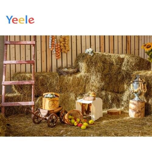 Yeele Autumn Farm Thanksgiving Backdrop Countryside Pumpkin Cart Hay Baby Shower Background Photo studio Photocall Photophone