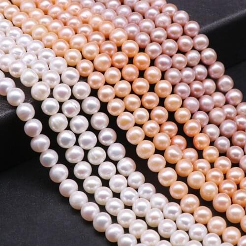 7-8mm AA Natural Real Freshwater Pearl Loose Beads Near Round Shape Pearl Beads For Jewelry Making DIY Bracelet Necklace 15