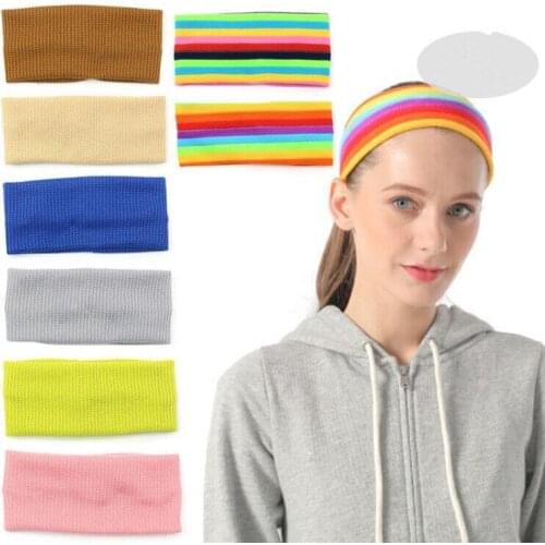 2021 New Fashion Sweet Soft All-match Rainbow Knitting Out Running Yoga Headband for Women Girls Hair Accessories Headwear